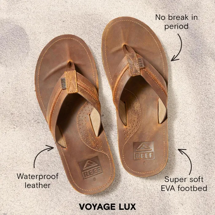 Men Reef Sandals Voyage Lux Brownbrown Men Reef Sandals Voyage Lux Brownbrown