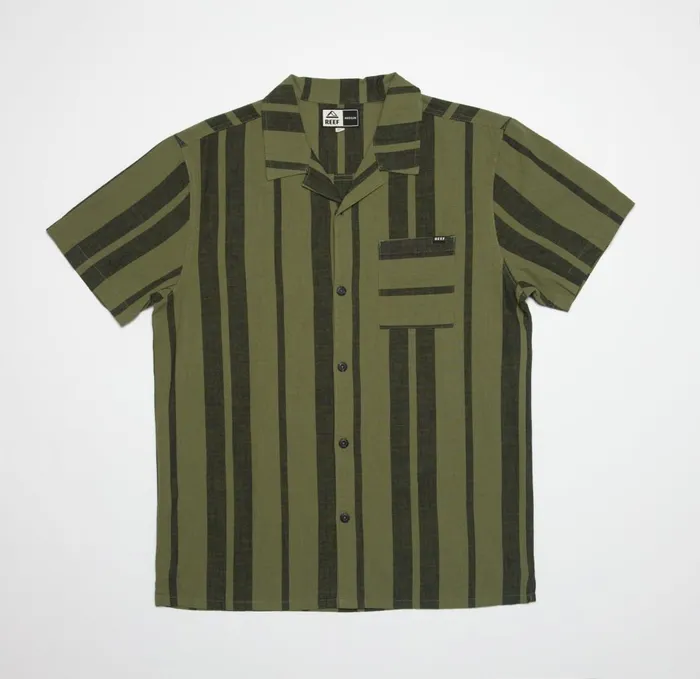 Men Reef TShirts and Shirts Angelo Short Sleeve Camp Shirt Olivine Men Reef TShirts and Shirts Angelo Short Sleeve Camp Shirt Olivine