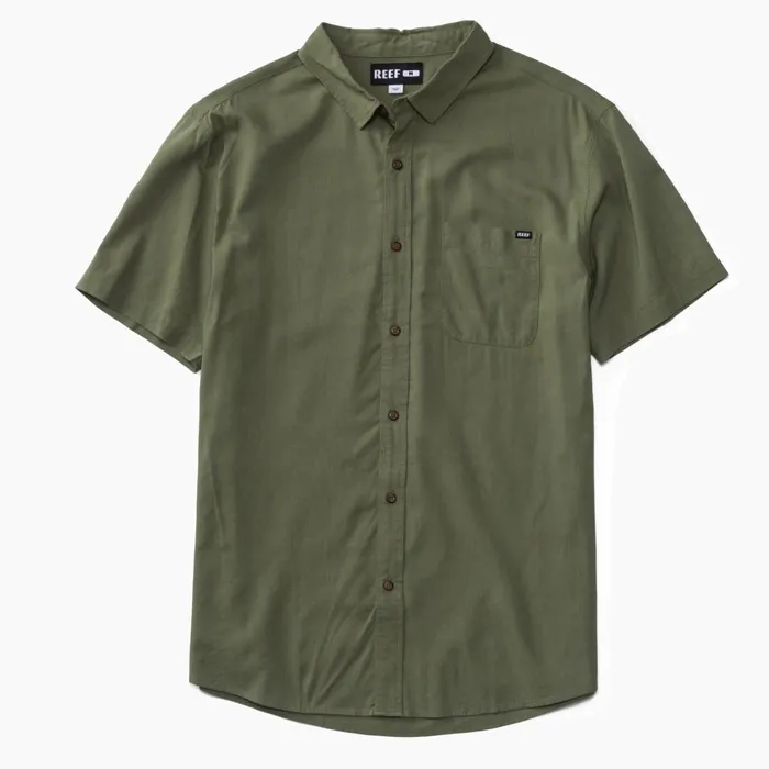 Men Reef TShirts and Shirts Collins Short Sleeve Shirt Olivine Men Reef TShirts and Shirts Collins Short Sleeve Shirt Olivine