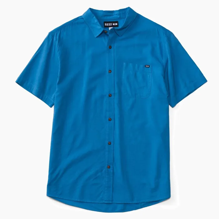 Men Reef TShirts and Shirts Collins Short Sleeve Shirt Parisian Blue Men Reef TShirts and Shirts Collins Short Sleeve Shirt Parisian Blue