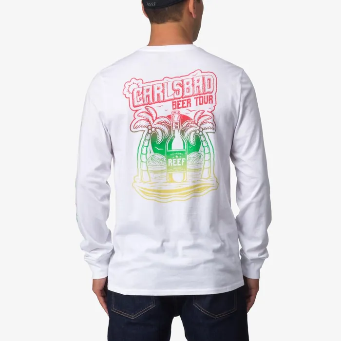 Men Reef TShirts and Shirts Tour Long Sleeve Tee Bright White