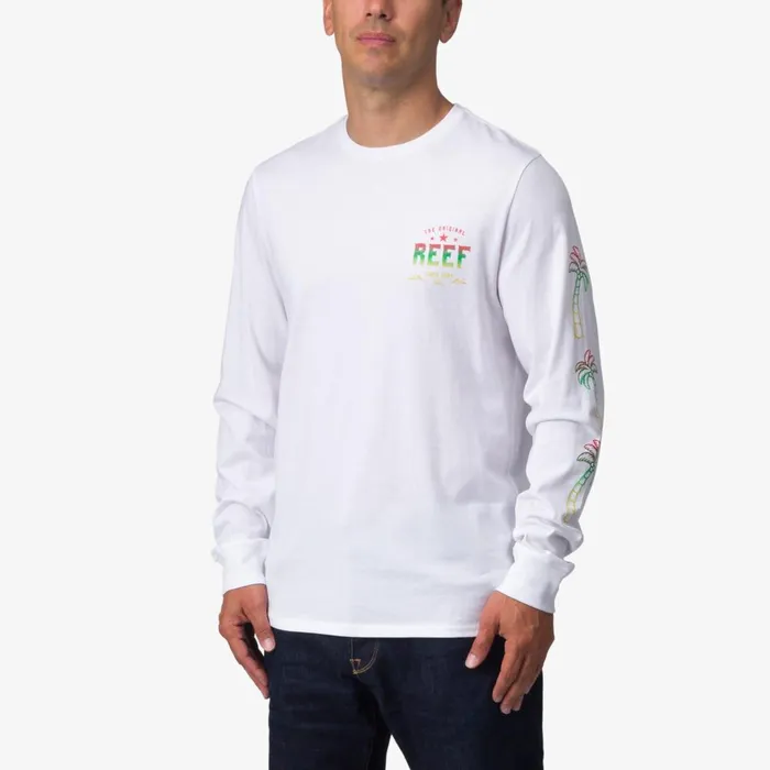 Men Reef TShirts and Shirts Tour Long Sleeve Tee Bright White Men Reef TShirts and Shirts Tour Long Sleeve Tee Bright White