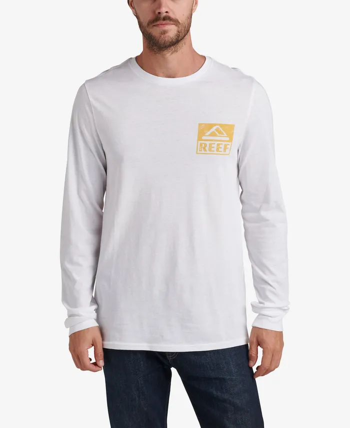 Men Reef TShirts and Shirts Wellie Graphic Long Sleeve Tee White Men Reef TShirts and Shirts Wellie Graphic Long Sleeve Tee White