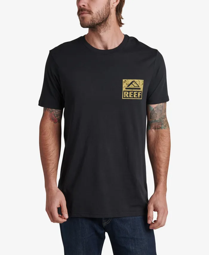 Men Reef TShirts and Shirts Wellie Short Sleeve Graphic Tee Caviar