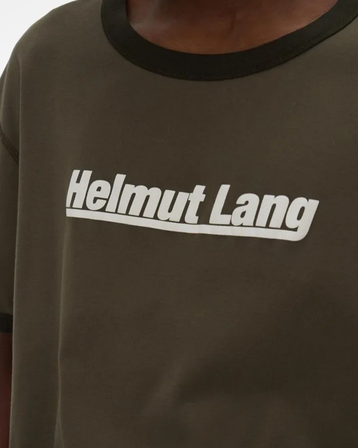 Men Retro Rib Base Layer Tee Naval Green Helmut Lang TShirts