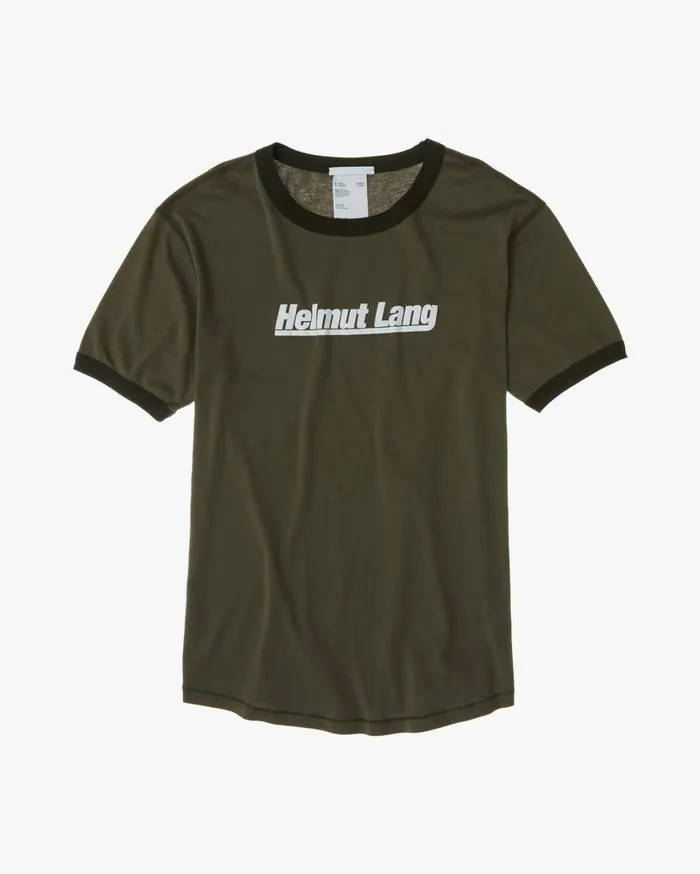 Men Retro Rib Base Layer Tee Naval Green Helmut Lang TShirts