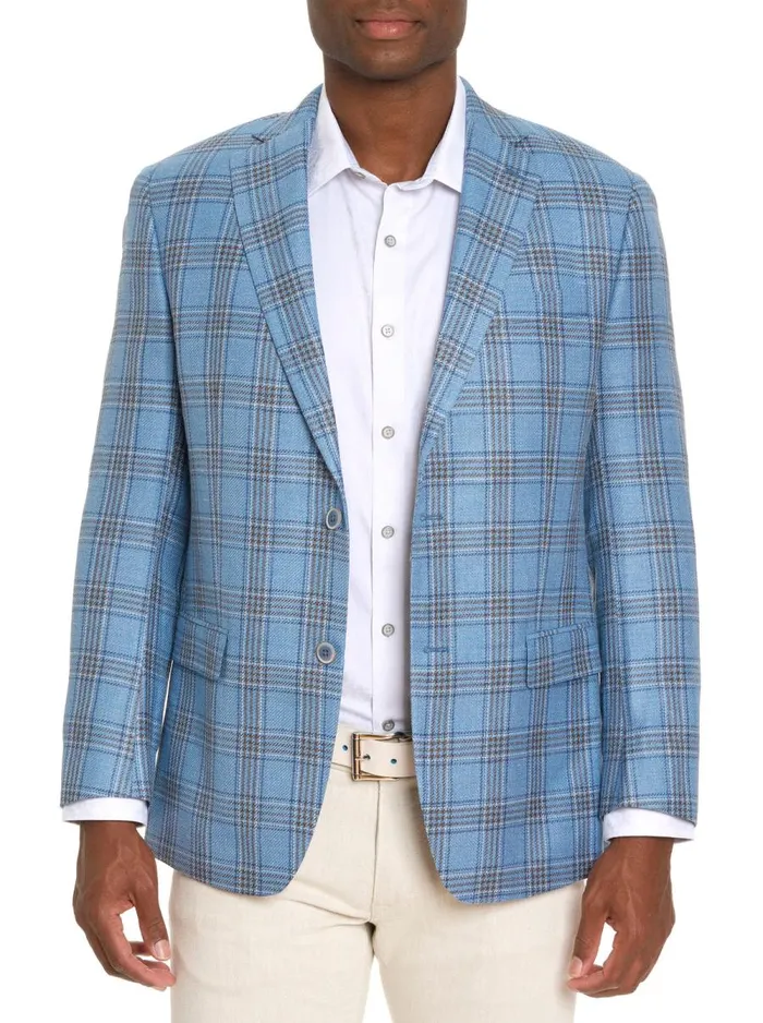 Men Robert Graham Blazers PLAID BLAZER LIGHT BLUE