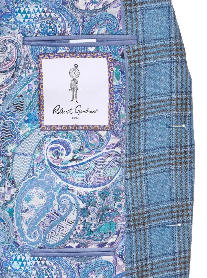 Men Robert Graham Blazers PLAID BLAZER LIGHT BLUE