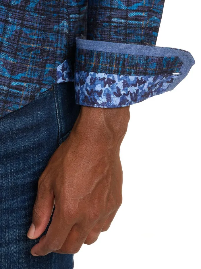 Men Robert Graham Button Down Shirts ANOMALY LONG SLEEVE BUTTON DOWN SHIRT DARK BLUE