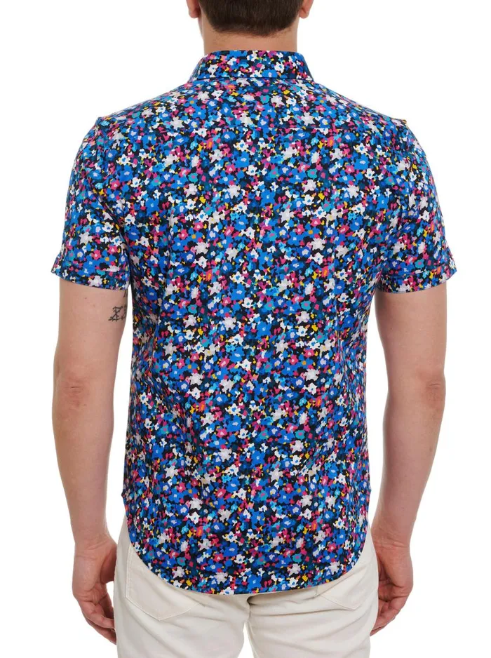 Men Robert Graham Button Down Shirts ASTERIOD BELT SHORT SLEEVE BUTTON DOWN SHIRT MULTI