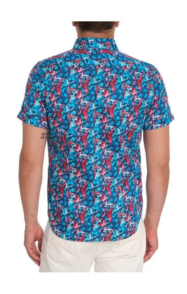 Men Robert Graham Button Down Shirts BAISLEY SHORT SLEEVE BUTTON DOWN SHIRT MULTI