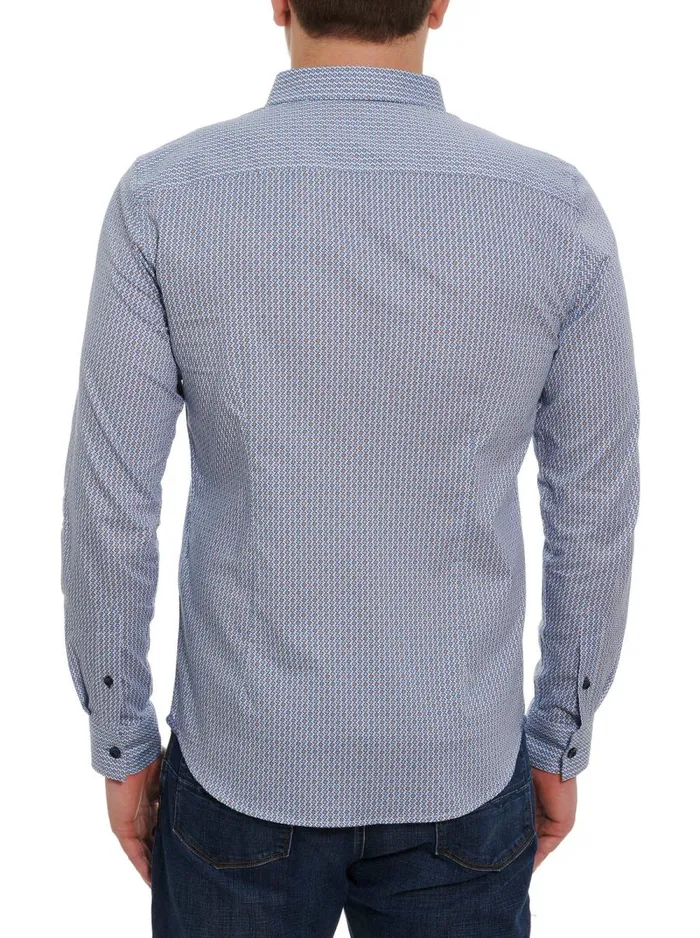 Men Robert Graham Button Down Shirts BARRETTS LONG SLEEVE BUTTON DOWN SHIRT NAVY