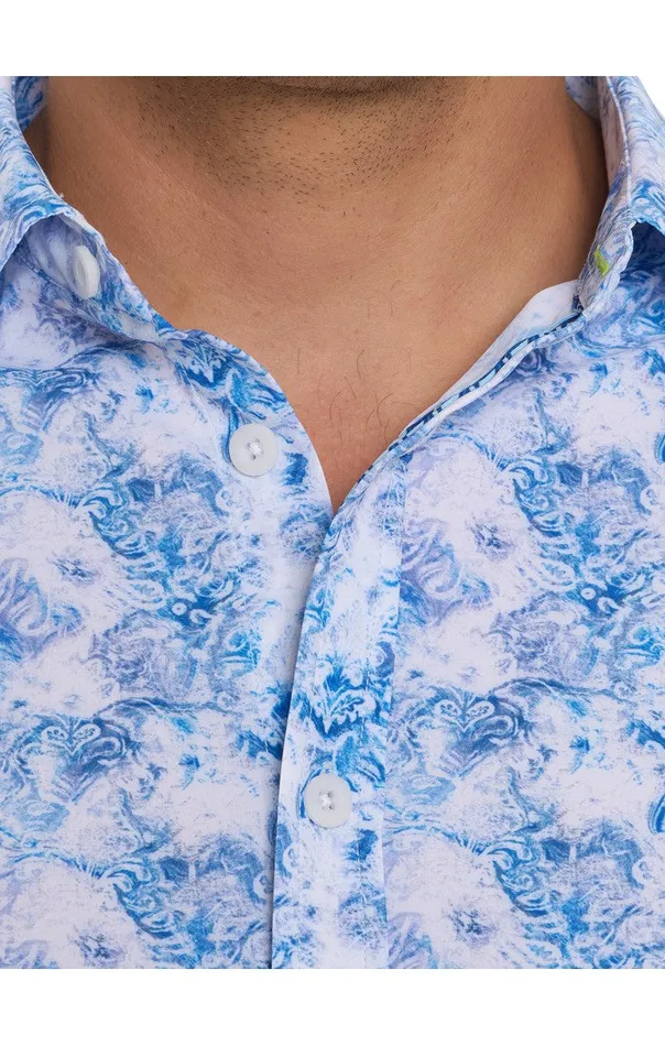 Men Robert Graham Button Down Shirts BASINGER PERFORMANCE LONG SLEEVE KNIT SHIRT MULTI