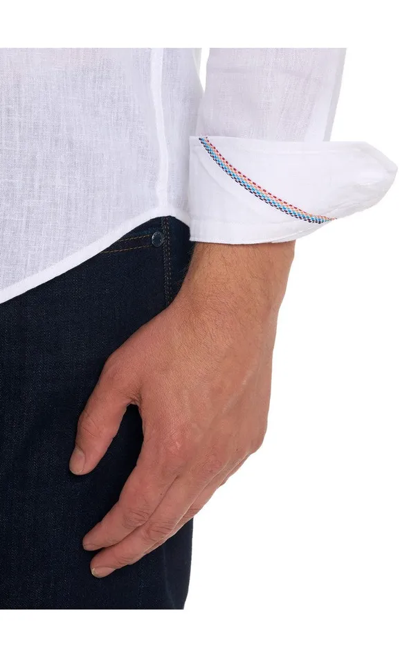Men Robert Graham Button Down Shirts BENNETT LONG SLEEVE BUTTON DOWN SHIRT WHITE