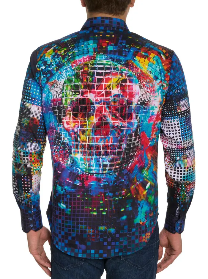Men Robert Graham Button Down Shirts DISCO SKULL LONG SLEEVE BUTTON DOWN SHIRT MULTI Men Robert Graham Button Down Shirts DISCO SKULL LONG SLEEVE BUTTON DOWN SHIRT MULTI