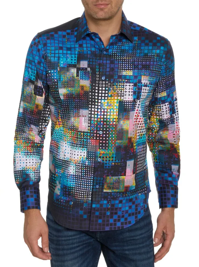 Men Robert Graham Button Down Shirts DISCO SKULL LONG SLEEVE BUTTON DOWN SHIRT MULTI