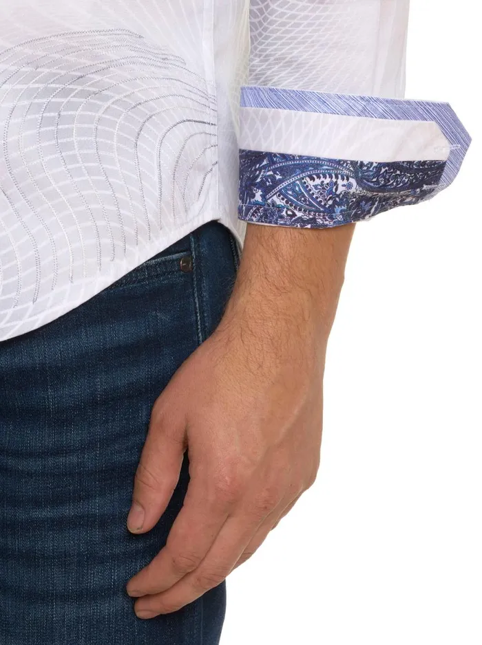 Men Robert Graham Button Down Shirts FAIRCHILD LONG SLEEVE BUTTON DOWN SHIRT WHITE