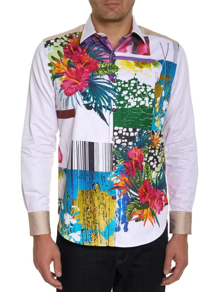 Men Robert Graham Button Down Shirts LIMITED EDITION FELIX BLOSSOM LONG SLEEVE BUTTON DOWN SHIRT WHITE Men Robert Graham Button Down Shirts LIMITED EDITION FELIX BLOSSOM LONG SLEEVE BUTTON DOWN SHIRT WHITE