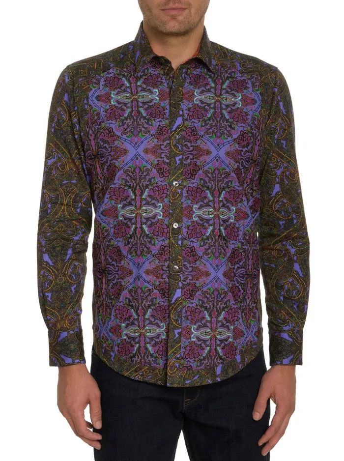 Men Robert Graham Button Down Shirts LIMITED EDITION SPACE FILIGREE LONG SLEEVE BUTTON DOWN SHIRT MULTI Men Robert Graham Button Down Shirts LIMITED EDITION SPACE FILIGREE LONG SLEEVE BUTTON DOWN SHIRT MULTI