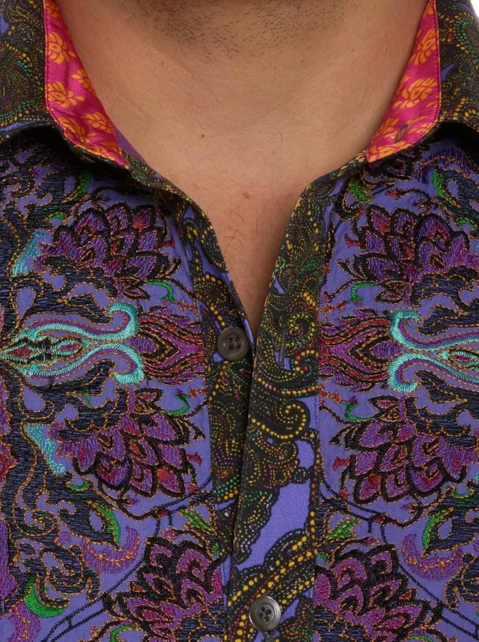 Men Robert Graham Button Down Shirts LIMITED EDITION SPACE FILIGREE LONG SLEEVE BUTTON DOWN SHIRT MULTI