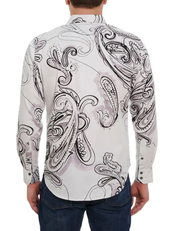 Men Robert Graham Button Down Shirts MARS LONG SLEEVE BUTTON DOWN SHIRT WHITE