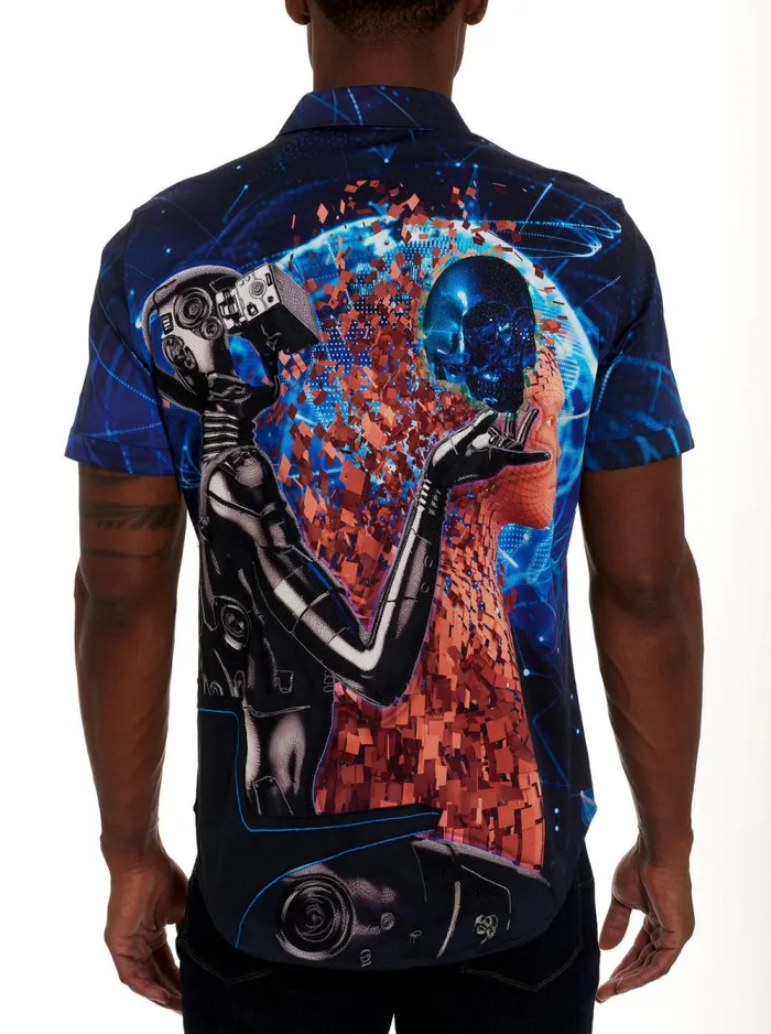 Men Robert Graham Button Down Shirts METAFUTURE SHORT SLEEVE BUTTON DOWN SHIRT MULTI Men Robert Graham Button Down Shirts METAFUTURE SHORT SLEEVE BUTTON DOWN SHIRT MULTI