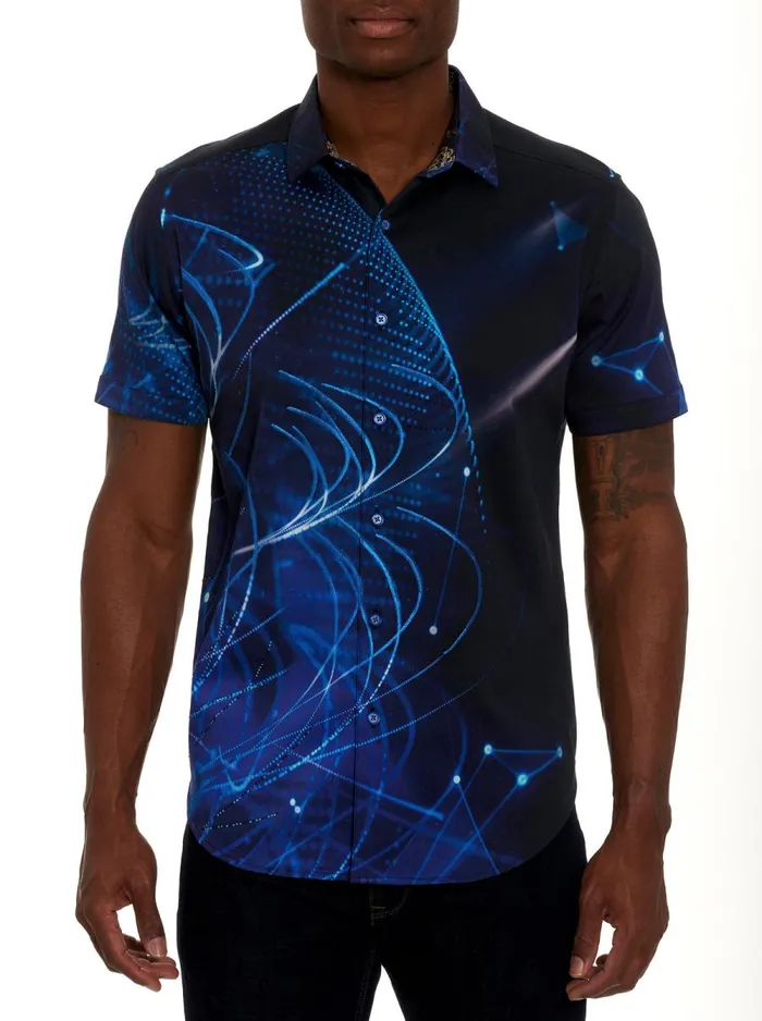 Men Robert Graham Button Down Shirts METAFUTURE SHORT SLEEVE BUTTON DOWN SHIRT MULTI