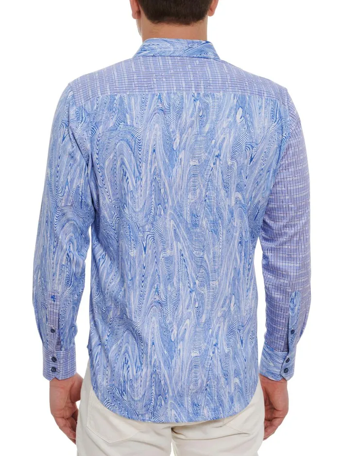 Men Robert Graham Button Down Shirts PROXIMA LONG SLEEVE BUTTON DOWN SHIRT BLUE