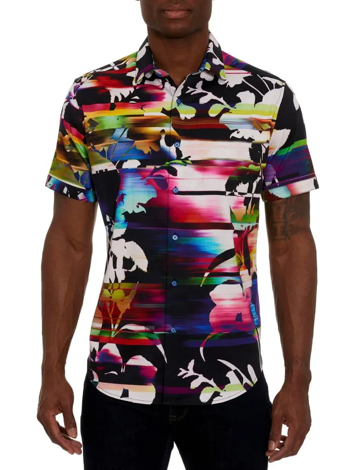 Men Robert Graham Button Down Shirts PULSAR SHORT SLEEVE BUTTON DOWN SHIRT MULTI Men Robert Graham Button Down Shirts PULSAR SHORT SLEEVE BUTTON DOWN SHIRT MULTI