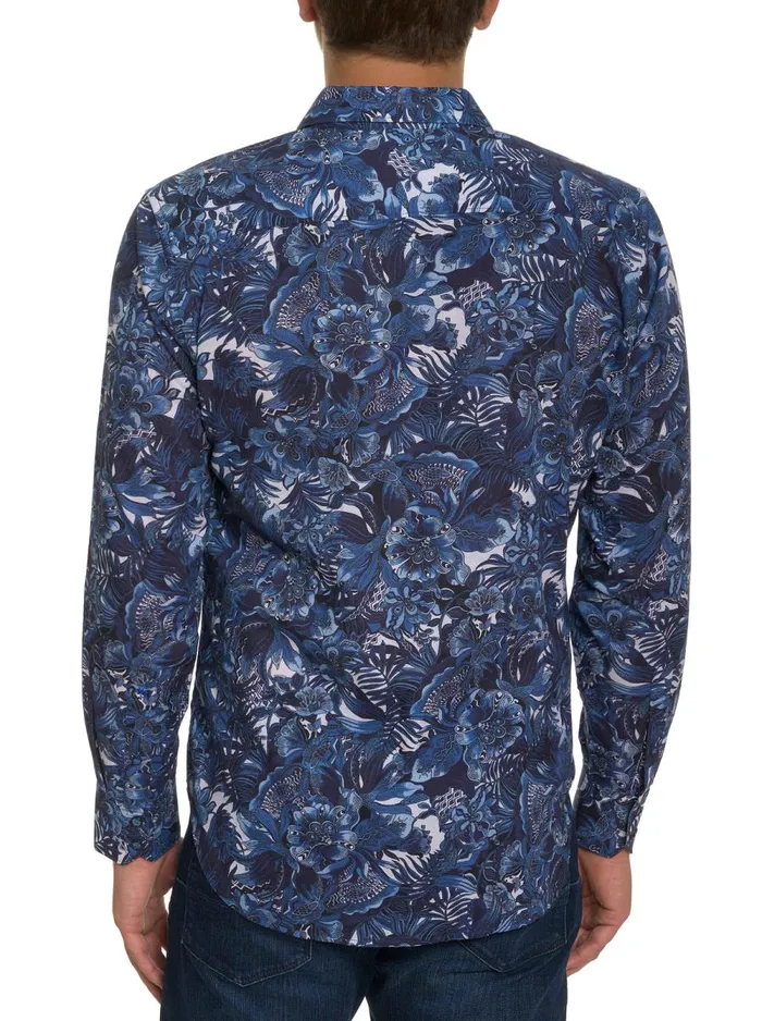 Men Robert Graham Button Down Shirts RAMBLING LONG SLEEVE BUTTON DOWN SHIRT NAVY