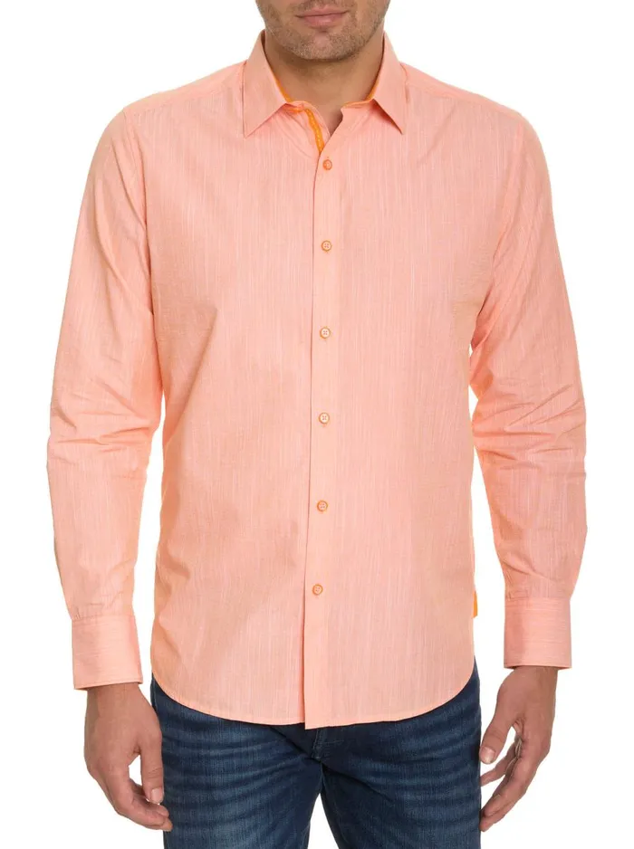 Men Robert Graham Button Down Shirts STINGRAY LONG SLEEVE BUTTON DOWN SHIRT LIGHT ORANGE Men Robert Graham Button Down Shirts STINGRAY LONG SLEEVE BUTTON DOWN SHIRT LIGHT ORANGE