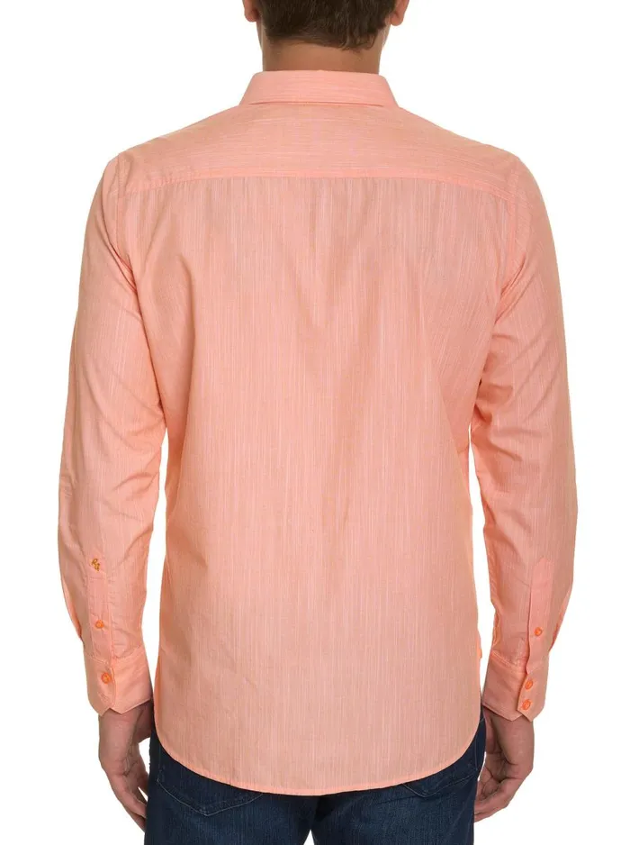 Men Robert Graham Button Down Shirts STINGRAY LONG SLEEVE BUTTON DOWN SHIRT LIGHT ORANGE