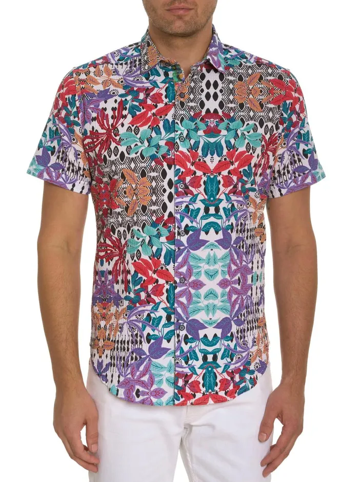 Men Robert Graham Button Down Shirts STUDIO 54 SHORT SLEEVE BUTTON DOWN SHIRT MULTI Men Robert Graham Button Down Shirts STUDIO 54 SHORT SLEEVE BUTTON DOWN SHIRT MULTI