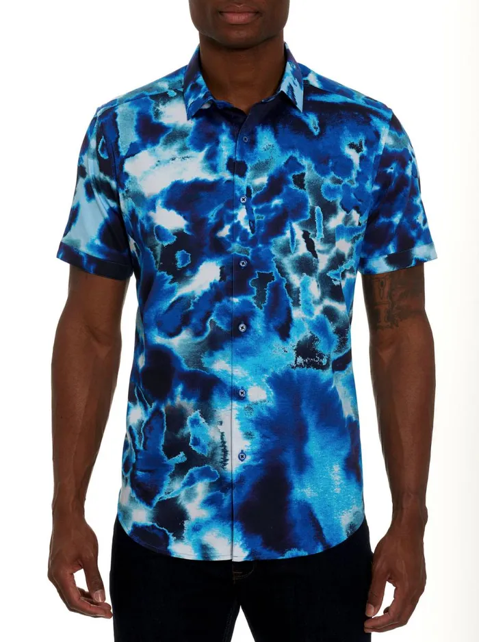 Men Robert Graham Button Down Shirts SUN SPOTS SHORT SLEEVE BUTTON DOWN SHIRT NAVY Men Robert Graham Button Down Shirts SUN SPOTS SHORT SLEEVE BUTTON DOWN SHIRT NAVY
