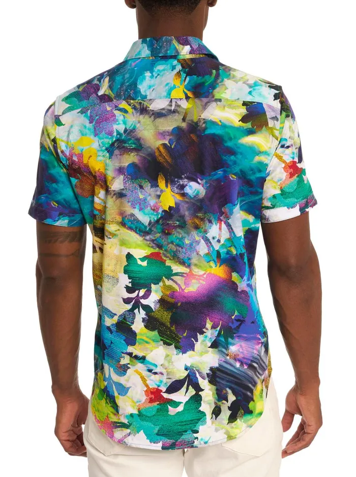 Men Robert Graham Button Down Shirts TROPICAL STORM SHORT SLEEVE BUTTON DOWN SHIRT MULTI