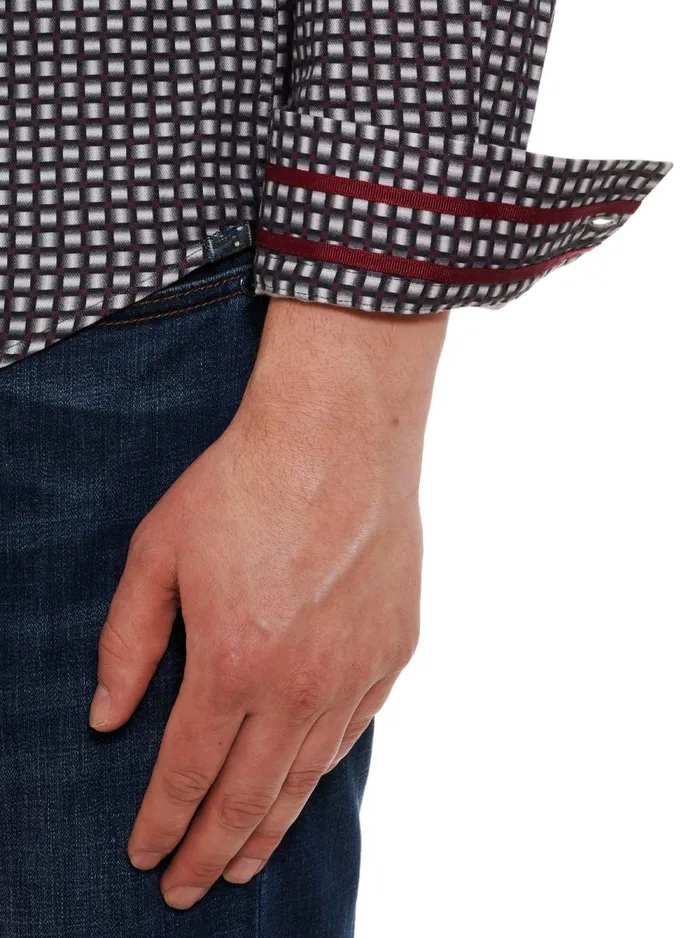 Men Robert Graham Button Down Shirts WEYLIN LONG SLEEVE BUTTON DOWN SHIRT BORDEAUX