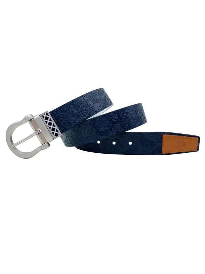 Men Robert Graham Leather Accessories CELESTIAL BELT NAVY