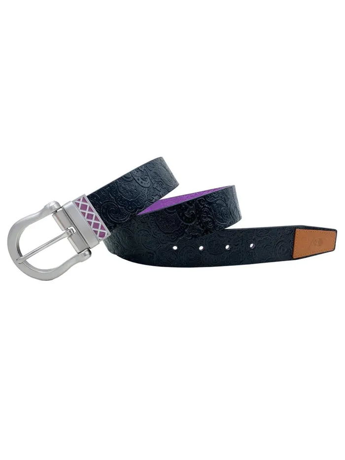 Men Robert Graham Leather Accessories CELESTIAL BELT NAVY