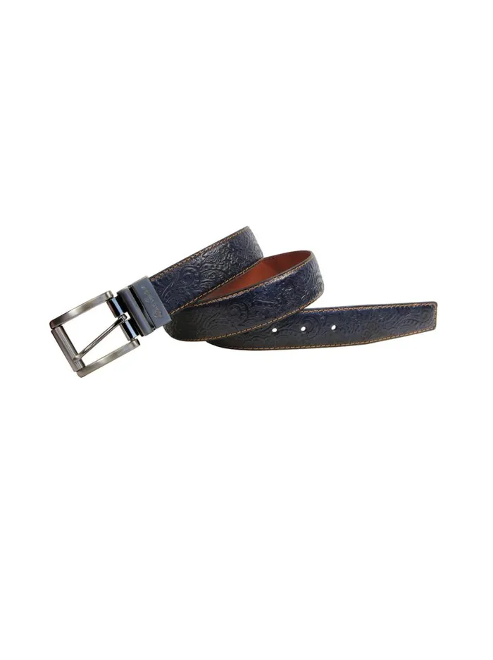 Men Robert Graham Leather Accessories NEWBURY IV BELT NAVY