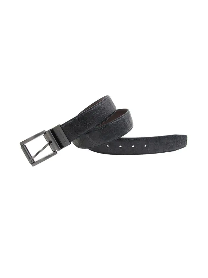Men Robert Graham Leather Accessories NEWBURY IV BELT NAVY
