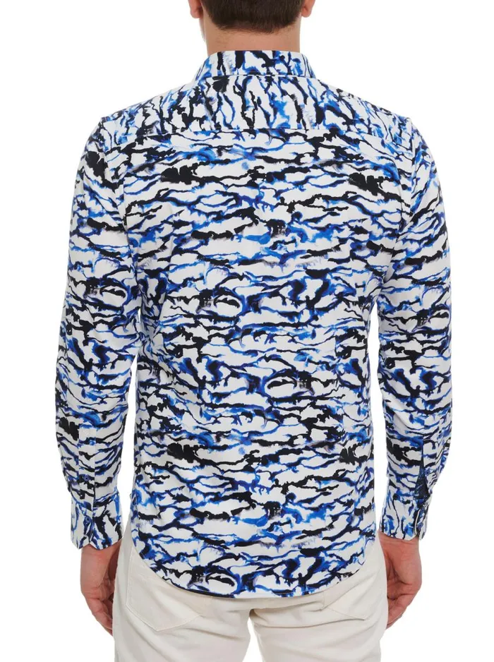 Men Robert Graham Long Sleeve Button Down Shirts AQUARIUS LONG SLEEVE BUTTON DOWN SHIRT BLUE