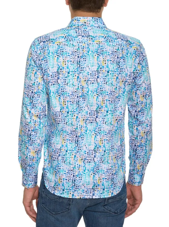 Men Robert Graham Long Sleeve Button Down Shirts BELMONT LONG SLEEVE BUTTON DOWN SHIRT TEAL