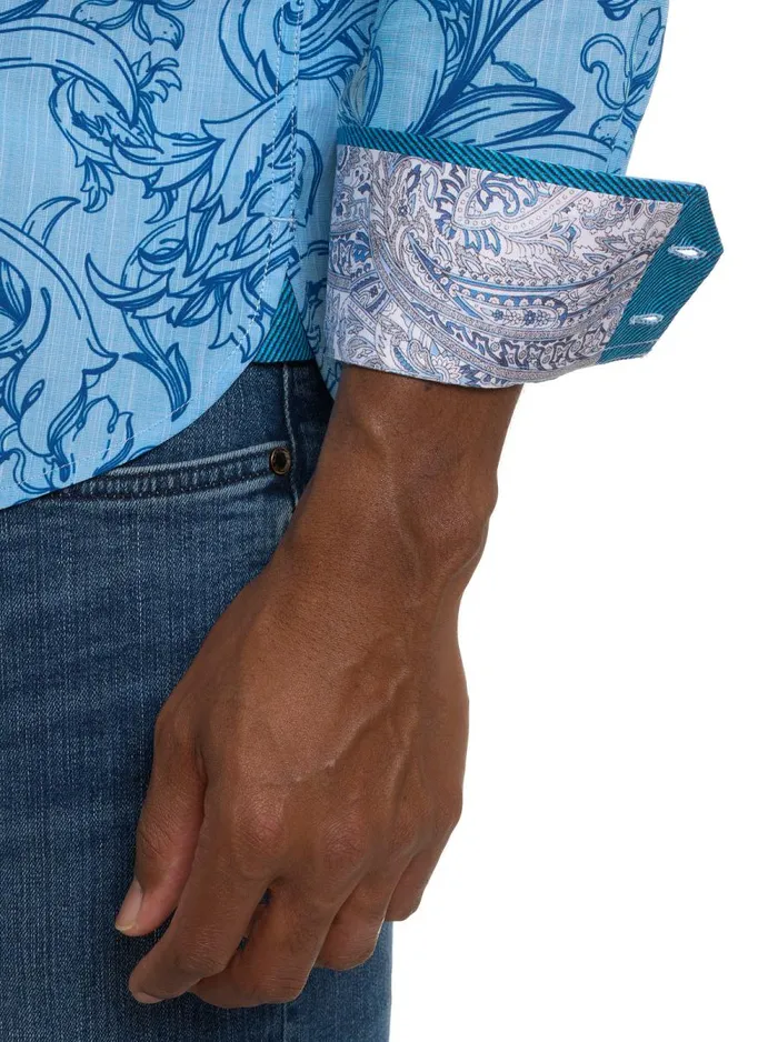 Men Robert Graham Long Sleeve Button Down Shirts ROYALTON LONG SLEEVE BUTTON DOWN SHIRT SAPPHIRE