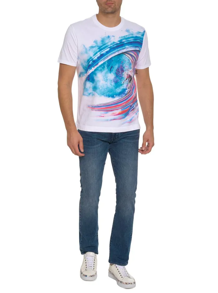 Men Robert Graham Polos and TShirts AERIAL SKULL GRAPHIC TSHIRT WHITE