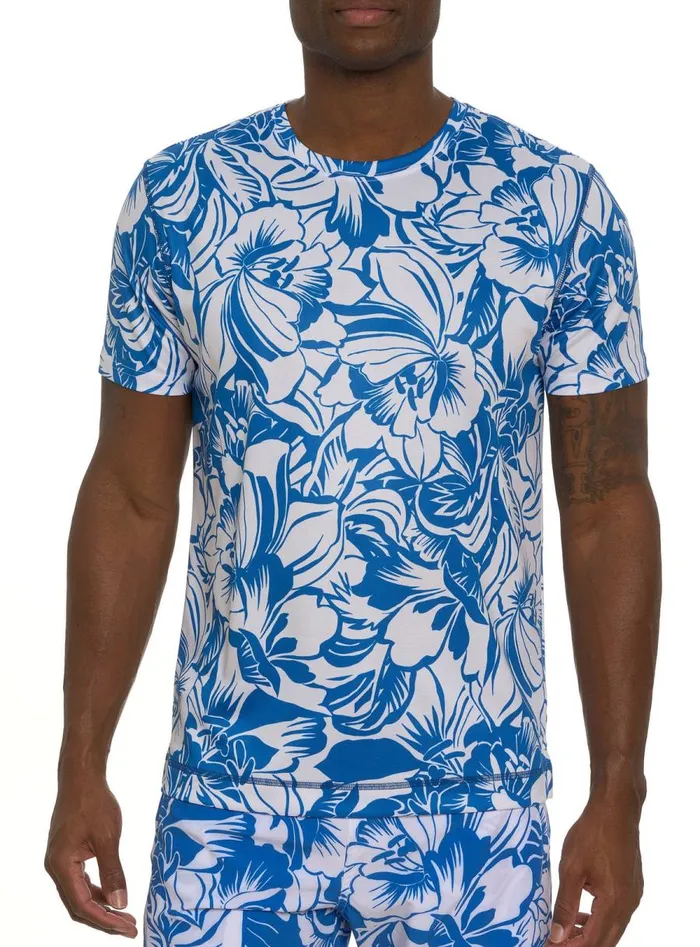 Men Robert Graham Polos and TShirts BEACH HIBISCUS PERFORMANCE GRAPHIC TSHIRT BLUE Men Robert Graham Polos and TShirts BEACH HIBISCUS PERFORMANCE GRAPHIC TSHIRT BLUE