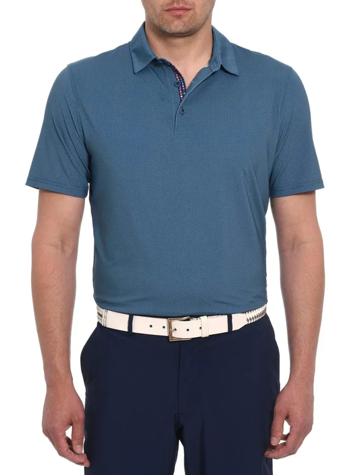 Men Robert Graham Polos and TShirts BURGON PERFORMANCE POLO TEAL