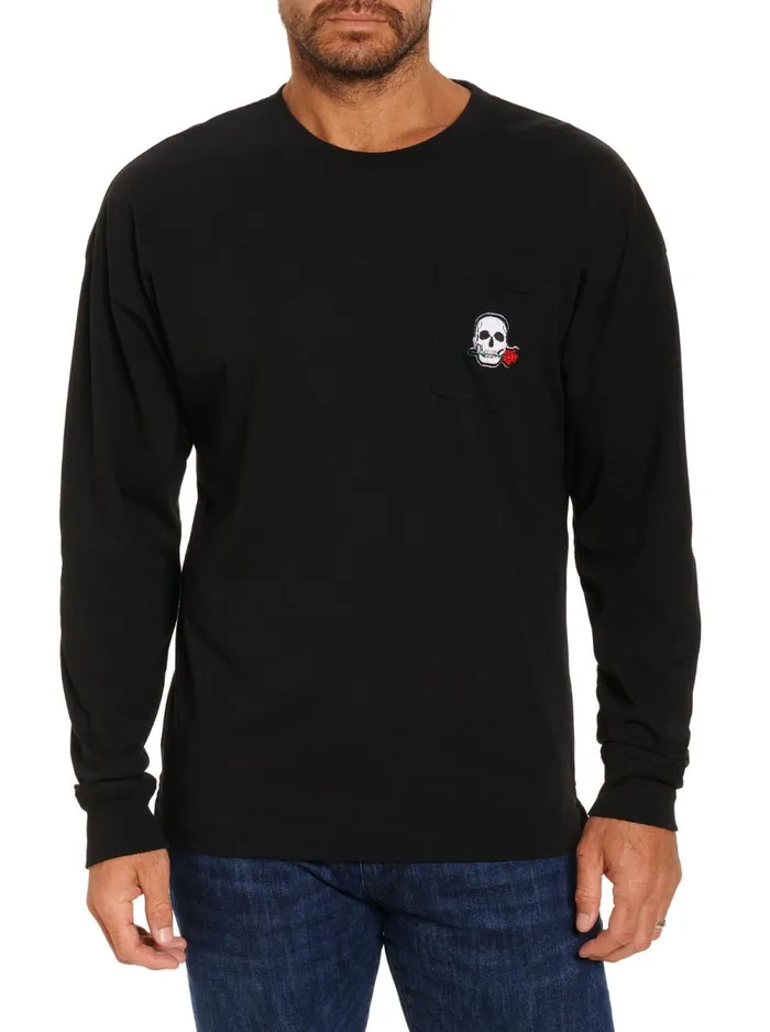 Men Robert Graham Polos and TShirts NEW YORK LONG SLEEVE TSHIRT BLACK