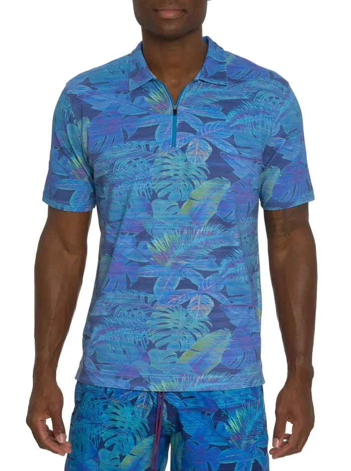 Men Robert Graham Polos and TShirts PARADISE GARAGE POLO TEAL