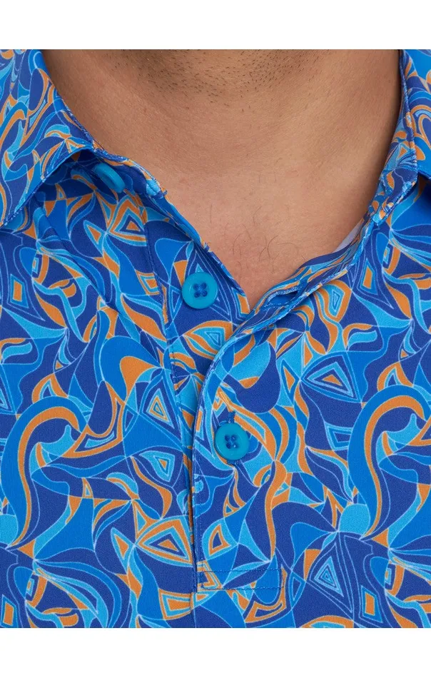Men Robert Graham Polos and TShirts RETRO CLUB PERFORMANCE POLO BLUE