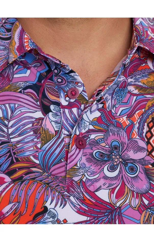 Men Robert Graham Polos and TShirts ROXBERRY PERFORMANCE POLO PINK